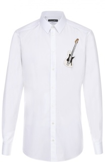 Хлопковая рубашка с вышивкой Dolce &amp; Gabbana