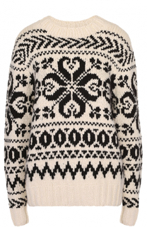 Кашемировый пуловер прямого кроя с контрастным принтом Ralph Lauren