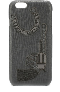 Кожаный чехол для iPhone 6/6S с аппликацией Dolce &amp; Gabbana