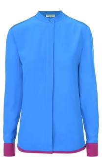 Шелковая блуза прямого кроя с контрастной отделкой Emilio Pucci