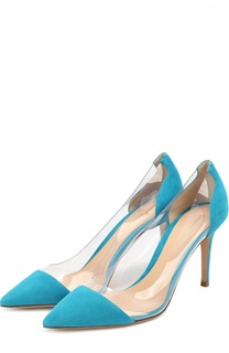 Замшевые туфли Plexi на шпильке Gianvito Rossi