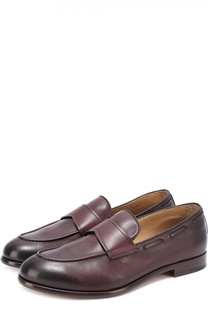Кожаные лоферы с перемычкой Ermenegildo Zegna