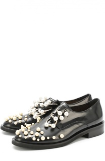 Кожаные ботинки с жемчужинами и полукольцами Coliac