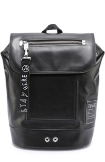 Кожаный рюкзак с внешним карманом на клапане Kenzo