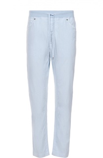 Льняные брюки прямого кроя с эластичным поясом 120% Lino