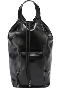 Кожаная сумка-шоппер с внешним карманом на молнии Dior