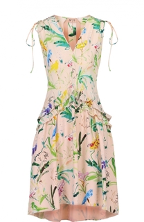 Платье асимметричного кроя с цветочным принтом No. 21