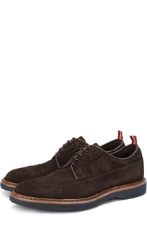 Замшевые дерби с брогированием Green George