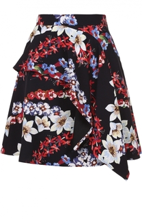 Мини-юбка с цветочным принтом и оборками MSGM