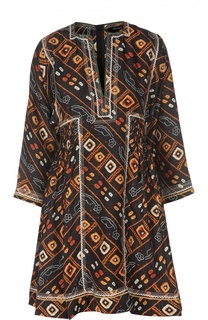 Шелковое мини-платье с V-образным вырезом Isabel Marant