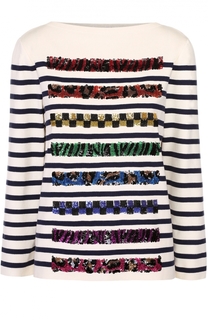 Пуловер прямого кроя с контрастной декоративной отделкой Marc Jacobs