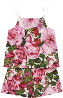 Майка и шорты с цветочным принтом Dolce &amp; Gabbana
