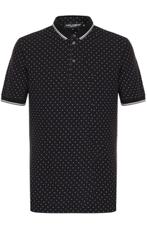 Хлопковое поло с узором Polka Dot Dolce &amp; Gabbana