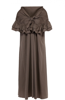 Платье прямого кроя в полоску с открытыми плечами Isa Arfen