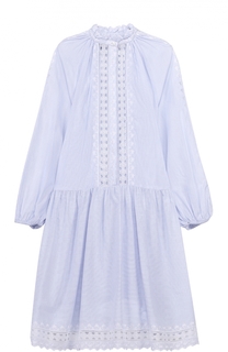 Платье-рубашка свободного кроя с кружевными вставками Zimmermann