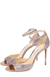 Босоножки Annie 100 из металлизированного текстиля на шпильке Jimmy Choo