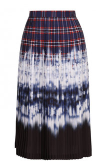 Плиссированная юбка-миди с контрастным принтом Altuzarra