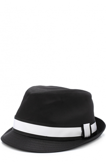 Хлопковая шляпа-федора с контрастной лентой Dolce &amp; Gabbana