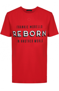 Хлопковая футболка с контрастным принтом Frankie Morello