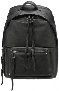 Кожаный рюкзак с внешним карманом на молнии MCQ