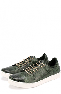 Кеды из кожи крокодила на шнуровке Dami