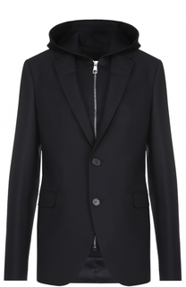 Шерстяной однобортный пиджак с подстежкой на молнии Neil Barrett