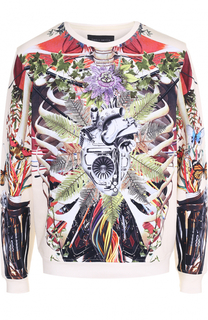 Хлопковый свитшот с контрастным принтом Frankie Morello