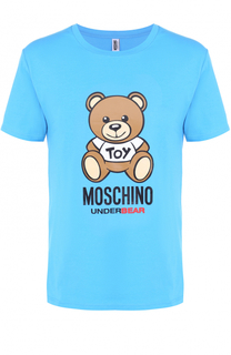 Хлопковая футболка с принтом Moschino