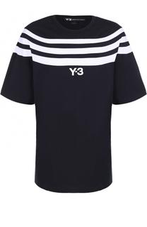 Хлопковая футболка свободного кроя с контрастной отделкой Y-3