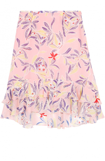 Шелковая юбка с оборками и цветочным принтом See by Chloé