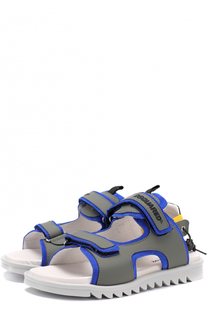 Комбинированные сандалии с застежками велькро и кожаной отделкой Dsquared2