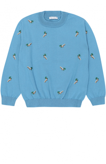 Пуловер из хлопка с вышивками Dolce &amp; Gabbana