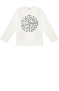 Хлопковый лонгслив с логотипом бренда Stone Island