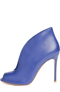 Кожаные ботильоны Vamp с открытым мысом Gianvito Rossi