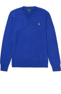 Хлопковый пуловер с логотипом бренда Polo Ralph Lauren