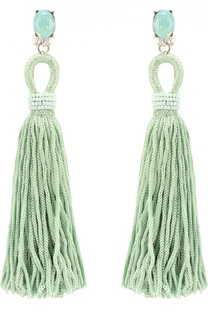Серьги-клипсы с кистями Oscar de la Renta