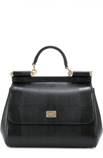 Сумка Sicily medium с тиснением под рептилию Dolce &amp; Gabbana