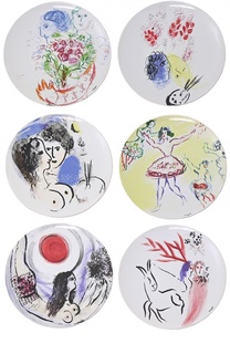 Набор из 6-ти обеденных тарелок Collection Marc Chagall Bernardaud