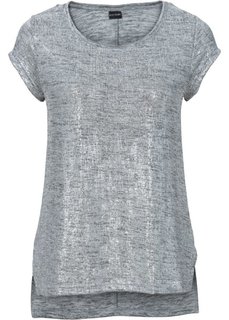 Блестящая футболка (серый/серебристый меланж) Bonprix