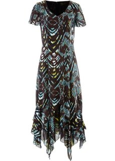 Шифоновое платье с рисунком (минерально-синий/черный с рисунком) Bonprix