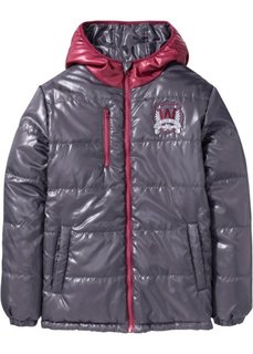 Двухсторонняя стеганая куртка (шиферно-серый/бордовый) Bonprix