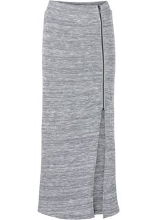 Плотная юбка с разрезом (серый меланж) Bonprix