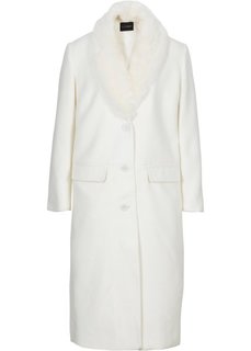 Пальто со съемным воротником из искусственного меха (цвет белой шерсти) Bonprix