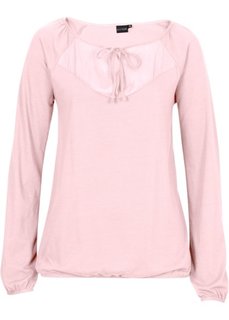 Трикотажная блузка с длинным рукавом (нежно-розовый) Bonprix