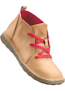 Кожаные ботинки (верблюжий/красный) Bonprix