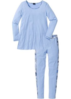 Пижама с легинсами (синий с рисунком) Bonprix