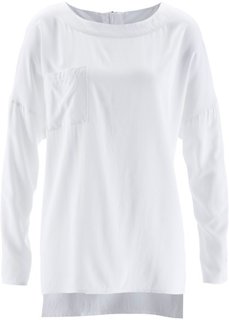 Блузка с застежкой-молнией сзади (цвет белой шерсти) Bonprix