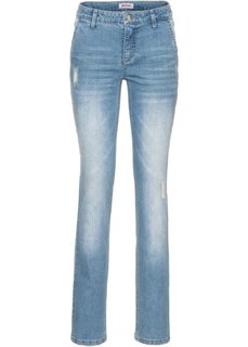 Прямые стретчевые джинсы, низкий рост (K) (голубой) Bonprix