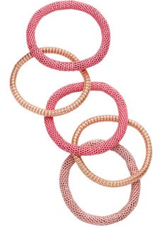 Комплект браслетов (5 изд.) (золотистый/розовый) Bonprix