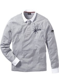 Трикотажная рубашка поло Regular Fit (светло-серый меланж) Bonprix